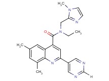 N-ethyl-6,8-dimethyl-N-[(1-methyl-1H-imidazol-2-yl)methyl]-2-pyrimidin-5-ylquinoline-4-carboxamide