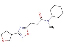 N-cyclohexyl-N-methyl-3-[3-(tetrahydrofuran-3-yl)-1,2,4-oxadiazol-5-yl]propanamide