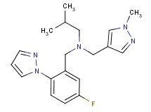 N-[5-fluoro-2-(1H-pyrazol-1-yl)benzyl]-2-methyl-N-[(1-methyl-1H-pyrazol-4-yl)methyl]propan-1-amine