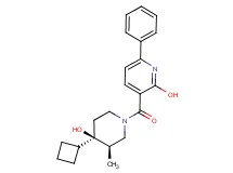 3-{[rel-(3R,4R)-4-cyclobutyl-4-hydroxy-3-methyl-1-piperidinyl]carbonyl}-6-phenyl-2-pyridinol