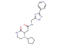 2-(1-cyclopentyl-3-oxo-2-piperazinyl)-N-{[3-(4-pyridinyl)-1H-1,2,4-triazol-5-yl]methyl}acetamide