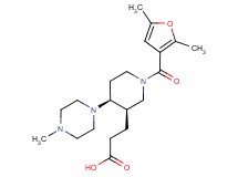 3-[(3R*,4S*)-1-(2,5-dimethyl-3-furoyl)-4-(4-methylpiperazin-1-yl)piperidin-3-yl]propanoic acid