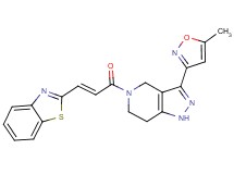 5-[(2E)-3-(1,3-benzothiazol-2-yl)prop-2-enoyl]-3-(5-methylisoxazol-3-yl)-4,5,6,7-tetrahydro-1H-pyrazolo[4,3-c]pyridine
