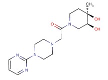 (3S*,4R*)-4-methyl-1-[(4-pyrimidin-2-ylpiperazin-1-yl)acetyl]piperidine-3,4-diol