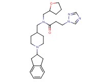 N-{[1-(2,3-dihydro-1H-inden-2-yl)-4-piperidinyl]methyl}-N-(tetrahydro-2-furanylmethyl)-3-(1H-1,2,4-triazol-1-yl)propanamide