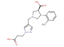 (3S*,4R*)-1-{[1-(2-carboxyethyl)-1H-pyrazol-4-yl]methyl}-4-(2-methylphenyl)pyrrolidine-3-carboxylic acid