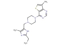 4-{4-[(2-ethyl-4-methyl-1H-imidazol-5-yl)methyl]piperazin-1-yl}-7-methylthieno[3,2-d]pyrimidine
