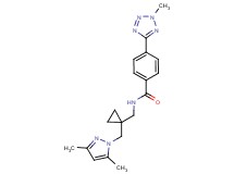 N-({1-[(3,5-dimethyl-1H-pyrazol-1-yl)methyl]cyclopropyl}methyl)-4-(2-methyl-2H-tetrazol-5-yl)benzamide