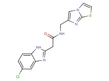2-(5-chloro-1H-benzimidazol-2-yl)-N-(imidazo[2,1-b][1,3]thiazol-6-ylmethyl)acetamide