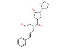 1-cyclopentyl-N-(2-hydroxyethyl)-5-oxo-N-[(2E)-3-phenyl-2-propen-1-yl]-3-pyrrolidinecarboxamide