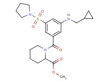 methyl 1-[3-[(cyclopropylmethyl)amino]-5-(1-pyrrolidinylsulfonyl)benzoyl]-2-piperidinecarboxylate