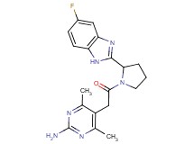 5-{2-[2-(5-fluoro-1H-benzimidazol-2-yl)-1-pyrrolidinyl]-2-oxoethyl}-4,6-dimethyl-2-pyrimidinamine