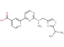 2-{2-[[(2-isopropyl-1,3-thiazol-4-yl)methyl](methyl)amino]pyrimidin-4-yl}isonicotinic acid