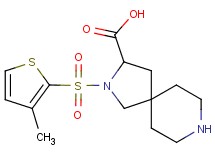2-[(3-methyl-2-thienyl)sulfonyl]-2,8-diazaspiro[4.5]decane-3-carboxylic acid