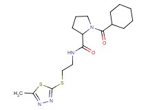 1-(cyclohexylcarbonyl)-N-{2-[(5-methyl-1,3,4-thiadiazol-2-yl)thio]ethyl}pyrrolidine-2-carboxamide