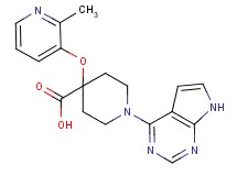 4-[(2-methylpyridin-3-yl)oxy]-1-(7H-pyrrolo[2,3-d]pyrimidin-4-yl)piperidine-4-carboxylic acid