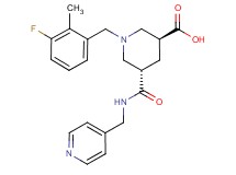 (3S*,5S*)-1-(3-fluoro-2-methylbenzyl)-5-{[(4-pyridinylmethyl)amino]carbonyl}-3-piperidinecarboxylic acid