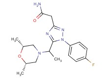 2-[5-{1-[(2R*,6S*)-2,6-dimethylmorpholin-4-yl]ethyl}-1-(4-fluorophenyl)-1H-1,2,4-triazol-3-yl]acetamide