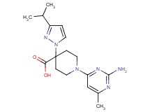 1-(2-amino-6-methylpyrimidin-4-yl)-4-(3-isopropyl-1H-pyrazol-1-yl)piperidine-4-carboxylic acid