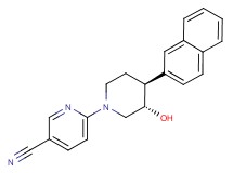 6-[(3S*,4S*)-3-hydroxy-4-(2-naphthyl)piperidin-1-yl]nicotinonitrile