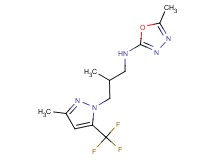 5-methyl-N-{2-methyl-3-[3-methyl-5-(trifluoromethyl)-1H-pyrazol-1-yl]propyl}-1,3,4-oxadiazol-2-amine