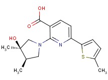 2-[(3R*,4R*)-3-hydroxy-3,4-dimethylpyrrolidin-1-yl]-6-(5-methyl-2-thienyl)nicotinic acid