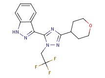 3-[3-(tetrahydro-2H-pyran-4-yl)-1-(2,2,2-trifluoroethyl)-1H-1,2,4-triazol-5-yl]-1H-indazole