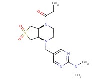 5-{[(4aS*,7aR*)-6,6-dioxido-4-propionylhexahydrothieno[3,4-b]pyrazin-1(2H)-yl]methyl}-N,N-dimethyl-2-pyrimidinamine