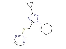 2-{[(1-cyclohexyl-3-cyclopropyl-1H-1,2,4-triazol-5-yl)methyl]thio}pyrimidine