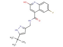 N-[(5-tert-butyl-1H-pyrazol-3-yl)methyl]-6-fluoro-2-hydroxy-4-quinolinecarboxamide