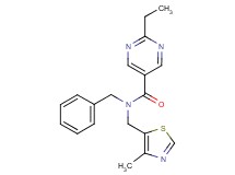 N-benzyl-2-ethyl-N-[(4-methyl-1,3-thiazol-5-yl)methyl]-5-pyrimidinecarboxamide