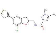 N-{[7-chloro-5-(3-thienyl)-2,3-dihydro-1-benzofuran-2-yl]methyl}-1,5-dimethyl-1H-pyrazole-3-carboxamide