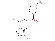 (1S*,3R*)-3-amino-N-(2-hydroxyethyl)-N-[(3-methyl-2-thienyl)methyl]cyclopentanecarboxamide