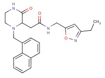 N-[(3-ethyl-5-isoxazolyl)methyl]-2-[1-(1-naphthylmethyl)-3-oxo-2-piperazinyl]acetamide