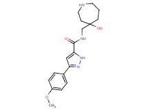N-[(4-hydroxy-4-azepanyl)methyl]-3-(4-methoxyphenyl)-1H-pyrazole-5-carboxamide