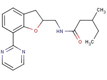 3-methyl-N-{[7-(2-pyrimidinyl)-2,3-dihydro-1-benzofuran-2-yl]methyl}pentanamide