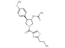 N-{(3S*,4R*)-4-(4-methoxyphenyl)-1-[(2-propyl-1,3-thiazol-4-yl)carbonyl]pyrrolidin-3-yl}acetamide