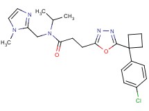 3-{5-[1-(4-chlorophenyl)cyclobutyl]-1,3,4-oxadiazol-2-yl}-N-isopropyl-N-[(1-methyl-1H-imidazol-2-yl)methyl]propanamide