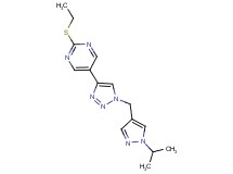 2-(ethylthio)-5-{1-[(1-isopropyl-1H-pyrazol-4-yl)methyl]-1H-1,2,3-triazol-4-yl}pyrimidine