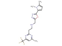 N-{[5-(1,5-dimethyl-1H-pyrrol-2-yl)-1,3,4-oxadiazol-2-yl]methyl}-2-[4-methyl-6-(trifluoromethyl)pyrimidin-2-yl]ethanamine