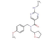 2-(ethylamino)-N-(4-methoxybenzyl)-N-(tetrahydro-2-furanylmethyl)-5-pyrimidinecarboxamide
