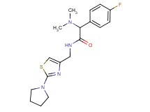 2-(dimethylamino)-2-(4-fluorophenyl)-N-{[2-(1-pyrrolidinyl)-1,3-thiazol-4-yl]methyl}acetamide