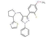 2-(1-{[3-(2-fluoro-4-methoxyphenyl)-1-phenyl-1H-pyrazol-4-yl]methyl}-2-pyrrolidinyl)-1,3-thiazole