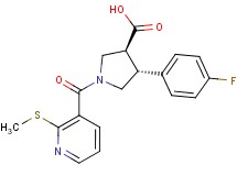 (3S*,4R*)-4-(4-fluorophenyl)-1-{[2-(methylthio)pyridin-3-yl]carbonyl}pyrrolidine-3-carboxylic acid