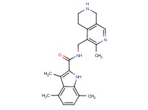 3,4,7-trimethyl-N-[(3-methyl-5,6,7,8-tetrahydro-2,7-naphthyridin-4-yl)methyl]-1H-indole-2-carboxamide