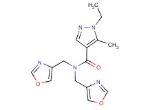 1-ethyl-5-methyl-N,N-bis(1,3-oxazol-4-ylmethyl)-1H-pyrazole-4-carboxamide
