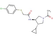 N-[(3R*,4S*)-1-acetyl-4-cyclopropylpyrrolidin-3-yl]-2-[(4-chlorophenyl)thio]acetamide