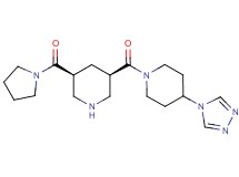 1-{[(3R*,5S*)-5-(pyrrolidin-1-ylcarbonyl)piperidin-3-yl]carbonyl}-4-(4H-1,2,4-triazol-4-yl)piperidine