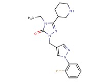 4-ethyl-2-{[1-(2-fluorophenyl)-1H-pyrazol-4-yl]methyl}-5-(3-piperidinyl)-2,4-dihydro-3H-1,2,4-triazol-3-one hydrochloride