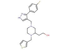 2-[4-{[3-(4-fluorophenyl)-1H-pyrazol-4-yl]methyl}-1-(3-thienylmethyl)-2-piperazinyl]ethanol
